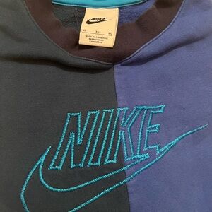 Nike Black and Blue Embroidered Sweatshirt